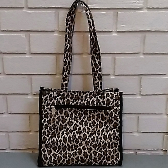 Bag King Handbags - (38) Bag King Leopard Tote Bag & Change Purse.